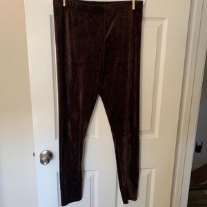 2X Brown Velvet Leggings